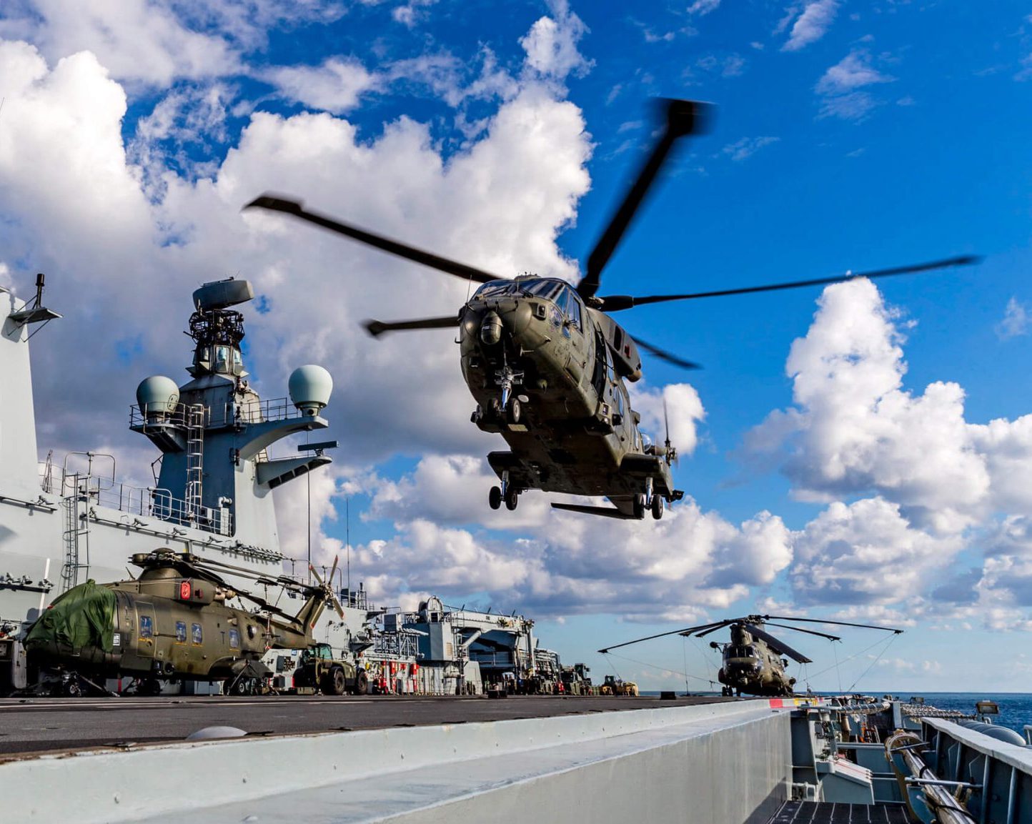 Helicopter taking off