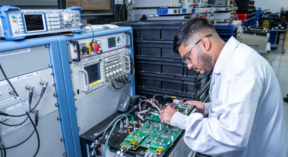 Man working on circuits